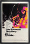 Collector-item Dirty Harry movie poster,<br>restored + framed under plexiglass <span class='visuallyhidden'>Call or text 323-404-2959 if you need shopping assistance.</span>