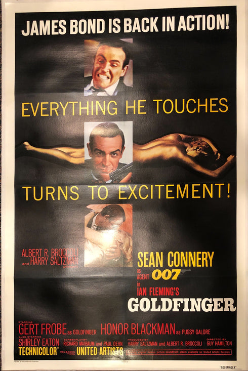 Goldfinger re-release original, limited edition movie poster,<br>circa 1984,<br>near mint condition <span class='visuallyhidden'>Call or text 323-404-2959 if you need shopping assistance.</span>