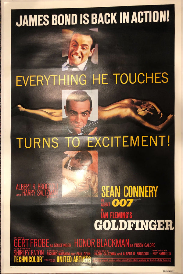 Goldfinger re-release original, limited edition movie poster,<br>circa 1984,<br>near mint condition <span class='visuallyhidden'>Call or text 323-404-2959 if you need shopping assistance.</span>