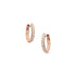 must-have diamond-lined hinged huggie hoop earrings, in white diamonds and 18k rose gold <span class='visuallyhidden'>Call, text 323-404-2959 for shopping help.</span>