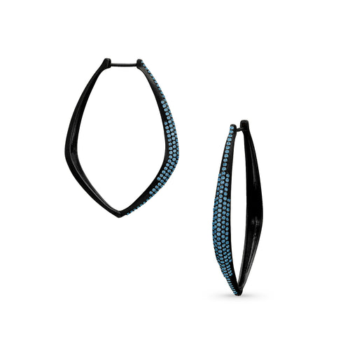 blue diamond, black gold talon hoop earring <span class='visuallyhidden'>Call or text 323-404-2959 if you need shopping assistance.</span>