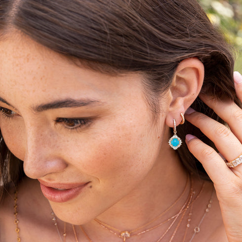 stacked with huggie hoop sis, in white diamonds <span class='visuallyhidden'>Call or text 323-404-2959 for shopping assistance</span>