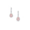 pink diamond and white diamond teardrop earring with diamond double halo, in white gold <span class='visuallyhidden'>Call, text 323-404-2959 for shopping help.</span>