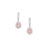 pink diamond and white diamond teardrop earring with diamond double halo, in white gold <span class='visuallyhidden'>Call, text 323-404-2959 for shopping help.</span>
