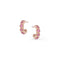 broad huggie hoop post earrings,<br>with milgrain settings, and<br>faceted pink tourmaline sparkling color pop <span class='visuallyhidden'>Call or text 323-404-2959 if you need shopping assistance.</span>