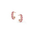 broad huggie hoop post earrings,<br>with milgrain settings, and<br>faceted pink tourmaline sparkling color pop <span class='visuallyhidden'>Call or text 323-404-2959 if you need shopping assistance.</span>