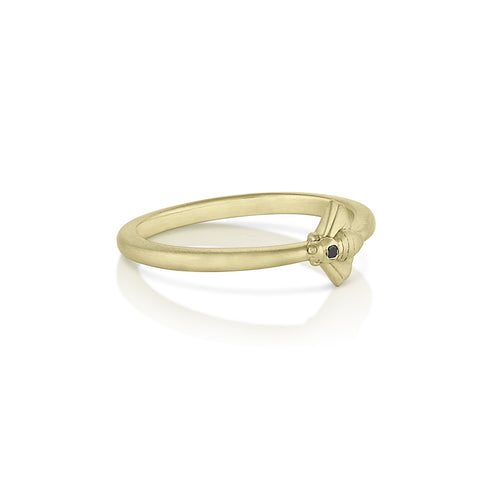 side view of petite bee with black diamond ring <span class='visuallyhidden'>Call, text 323-404-2959 for shopping help.</span>