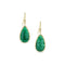 faceted emerald teardrop slice earring<br>with pooling, white diamond surround <span class='visuallyhidden'>Call or text 323-404-2959 if you need shopping assistance.</span>
