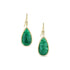 faceted emerald teardrop slice earring<br>with pooling, white diamond surround <span class='visuallyhidden'>Call or text 323-404-2959 if you need shopping assistance.</span>
