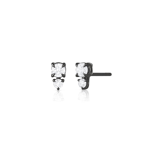 diamond stack stud earrings,<br>set larger stone over smaller <span class='visuallyhidden'>Call or text 323-404-2959 if you need shopping assistance.</span>