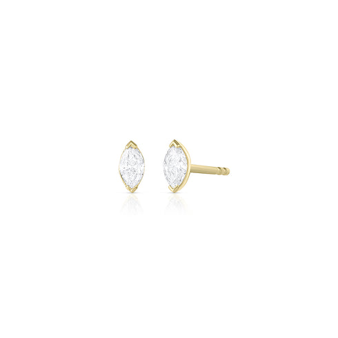 marquise cut diamond stud earrings<br>with bezel setting raised corners <span class='visuallyhidden'>Call or text 323-404-2959 if you need shopping assistance.</span>