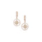open halo white diamond, champagne diamond drop earrings<br>with white diamond huggie hoop earwires <span class='visuallyhidden'>Call, text 323-404-2959 for shopping assistance</span>