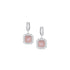 natural fancy pink diamond cushion cut white gold dangle earrings<br>with white diamond and pink diamond halos <span class='visuallyhidden'>Call or text 323-404-2959 if you need shopping assistance.</span>