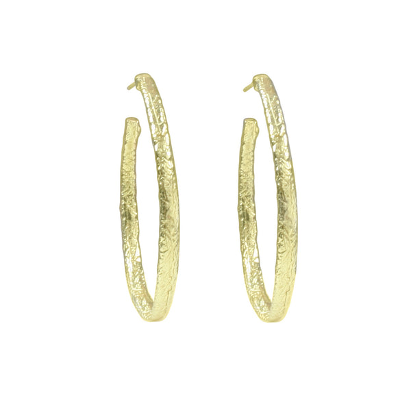 1-inch 18k gold open hoop earrings<br>in yellow gold <span class='visuallyhidden'>Phone or text 323-404-2959 for shopping assistance</span>