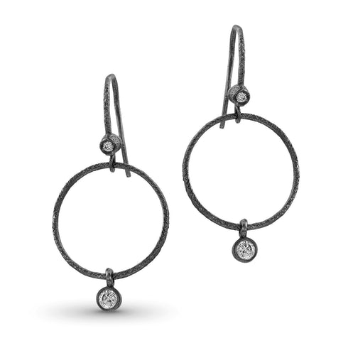 textural black gold earrings<br>with white diamonds <span class='visuallyhidden'>Call or text 323-404-2959 if you need shopping assistance.</span>