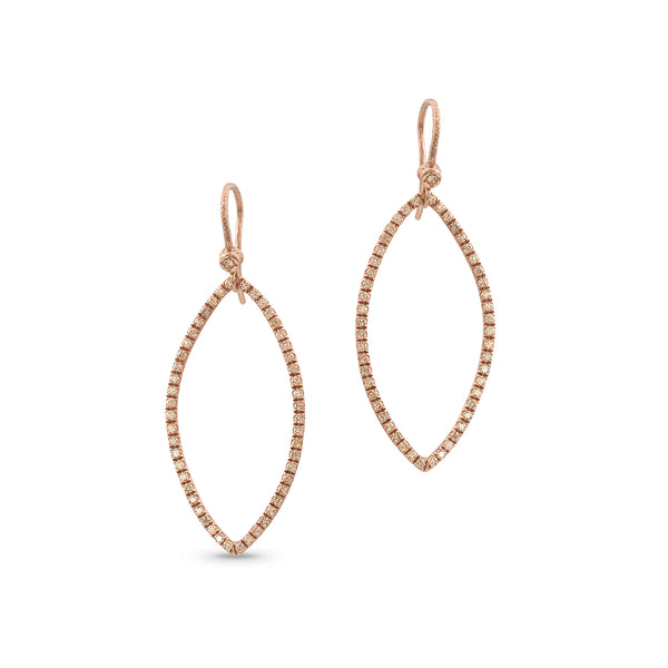 marquise open halo earring, in champagne diamonds + rose gold<br>a best-selling style! <span class='visuallyhidden'>Call or text 323-404-2959 if you need shopping assistance.</span>