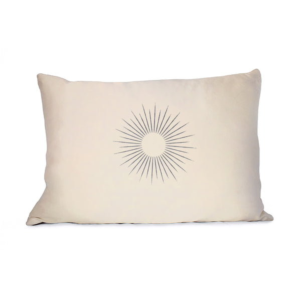 handcrafted silk accent pillow, sunburst motif <span class='visuallyhidden'>Call or text 323-404-2959 if you need shopping assistance.</span>