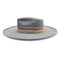 solana beach, a chic fedora in ash grey<br>with rose gold, silk, and diamond accents <span class='visuallyhidden'>Call or text 323-404-2959 if you need shopping assistance.</span>