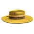 San Luis Obispo, a stylish bright mustard designer hat kissed in diamonds and gold <span class='visuallyhidden'>Call or text 323-404-2959 if you need shopping assistance.</span>