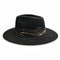 The Gentelman, a stylish black felt fedora dressed in black and creme textiles, and sterling silver and blackened sterling jewelry <span class='visuallyhidden'>Call or text 323-404-2959 if you need shopping assistance.</span>