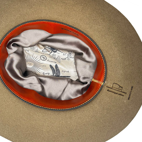 lined in silks + leather sweatband stamped with her name, Balance <span class='visuallyhidden'>Call or text 323-404-2959 if you need shopping assistance.</span>