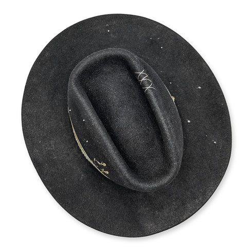 from overhead, a perfect perspective for seeing the softening distressing and hand-stitched accents <span class='visuallyhidden'>Call or text 323-404-2959 for shopping assistance</span>