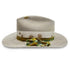 lightly distressed designer hat Joy,<br>artfully dressed in yellow gold hardware, embroidery, and natural hues textiles <span class='visuallyhidden'>Call or text 323-404-2959 if you need shopping assistance.</span>