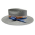 the hat’s left side includes a bezel-set champagne diamond charm,<br>and, tucked into the grosgrain ribbon, an antiqued sterling silver Dominique Cohen hat pin <span class='visuallyhidden'>Text, phone 323-404-2959 for shopping assistance.</span>