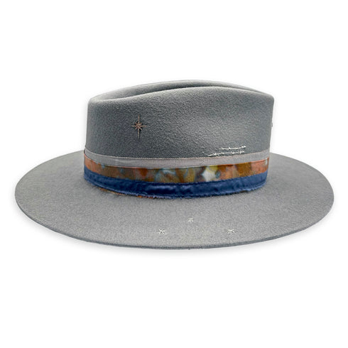 the right side of the hat includes our champagne diamond northstar charm,<br>and hand-stitched silver wire and thread accents <span class='visuallyhidden'>Text, phone 323-404-2959 for shopping assistance.</span>