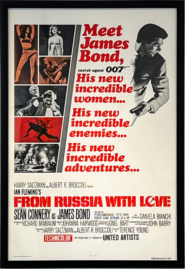 collector-item movie poster, restored + framed<br>From Russia With Love (see next for true poster quality) <span class='visuallyhidden'>Call or text 323-404-2959 if you need shopping assistance.</span>