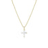 invisible set diamond baguette cross pendant necklace<br>in 18k yellow gold on an adjustable 22in chain <span class='visuallyhidden'>Text, phone 323-404-2959 for shopping assistance.</span>