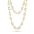 Bamboo-texture links in a honeycomb-like pattern.<br>layers beautiful behind pearls, beads, and delicate chains.<span class='visuallyhidden'>Call, text 323-404-2959 for shopping help.</span>