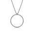 Dominique Cohen large diamond halo open circle pendant necklace, in white diamonds and 18k black gold <span class='visuallyhidden'>Call, text 323-404-2959 for shopping help.</span>