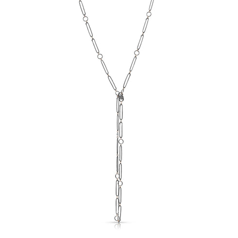in sexy noir and rose gold — fastened lariat-style:<br>perfect for dangling a cluster of your favorite pendants! <span class='visuallyhidden'>Call, text 323-404-2959 for shopping help.</span>