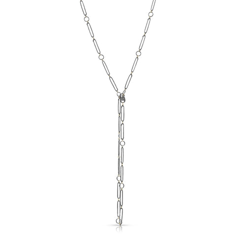 in sexy noir and rose gold — fastened lariat-style:<br>perfect for dangling a cluster of your favorite pendants! <span class='visuallyhidden'>Call, text 323-404-2959 for shopping help.</span>