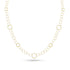 Dominique Cohen modern ethereal delicate rounds and textured rounds chain necklace, 22 inch version, in 18k yellow gold <span class='visuallyhidden'>Call, text 323-404-2959 for shopping help.</span>