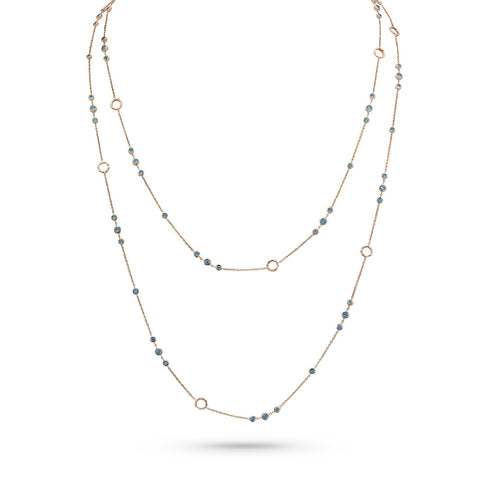 trios blue diamond delicate station necklace<br>in rose gold <span class='visuallyhidden'>Call, text 323-404-2959 for shopping help.</span>