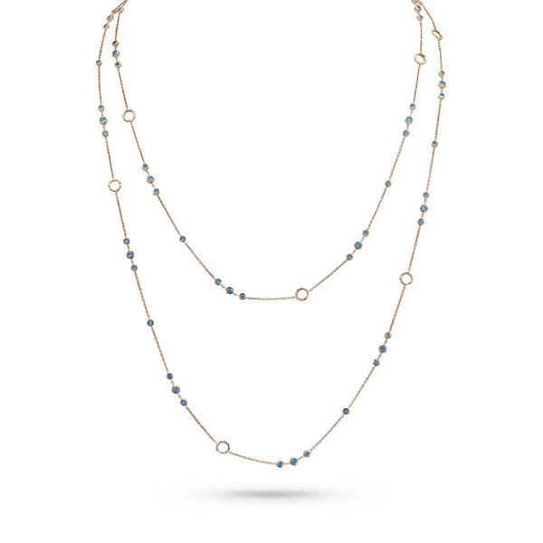 trios blue diamond delicate station necklace<br>in rose gold <span class='visuallyhidden'>Call, text 323-404-2959 for shopping help.</span>