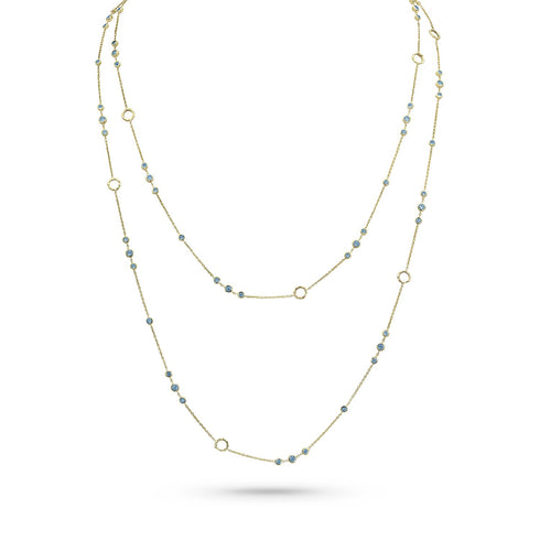 trios blue diamond delicate station necklace<br>in yellow gold <span class='visuallyhidden'>Call, text 323-404-2959 for shopping help.</span>