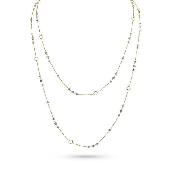trios blue diamond delicate station necklace<br>in yellow gold <span class='visuallyhidden'>Call, text 323-404-2959 for shopping help.</span>