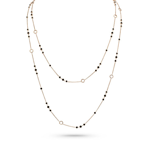 black diamond trios delicate station necklace<br>in rose gold <span class='visuallyhidden'>Call, text 323-404-2959 for shopping help.</span>