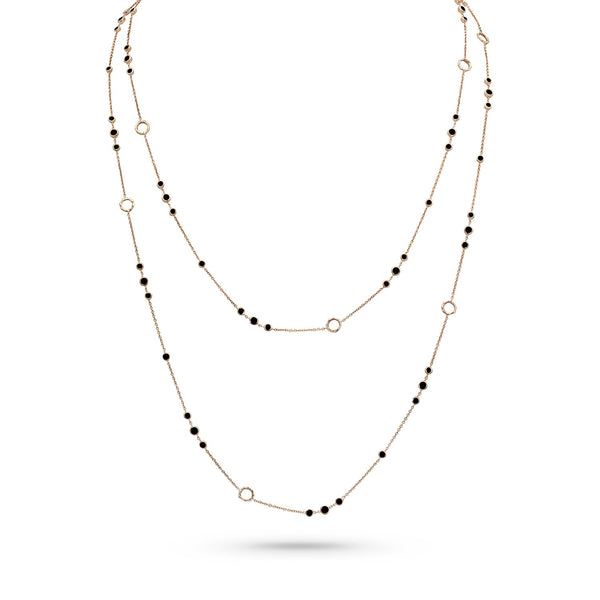black diamond trios delicate station necklace<br>in rose gold <span class='visuallyhidden'>Call, text 323-404-2959 for shopping help.</span>