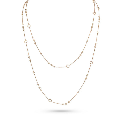 trios champagne diamond delicate station necklace<br>in rose gold <span class='visuallyhidden'>Call, text 323-404-2959 for shopping help.</span>