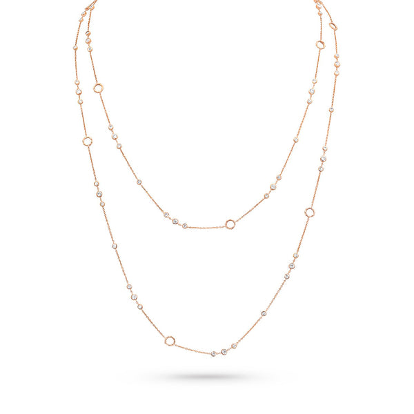 trios white diamond delicate station necklace<br>in rose gold <span class='visuallyhidden'>Call, text 323-404-2959 for shopping help.</span>