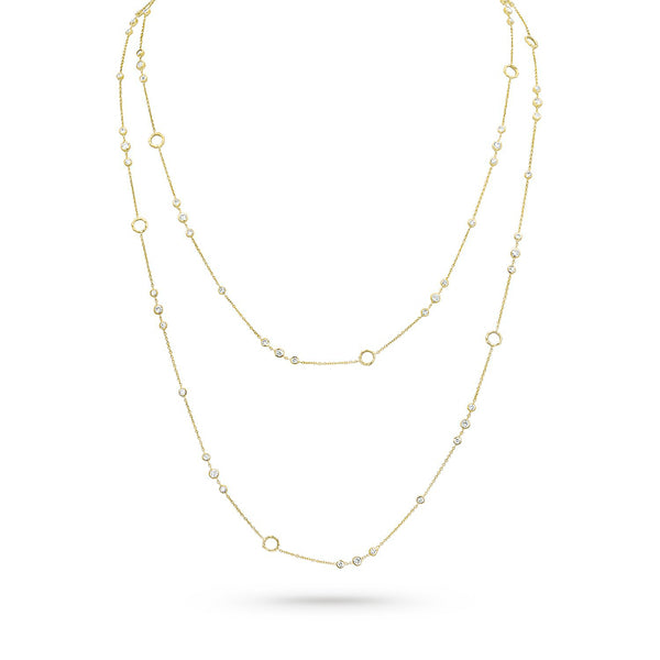 trios white diamond delicate station necklace<br>in yellow gold <span class='visuallyhidden'>Call, text 323-404-2959 for shopping help.</span>
