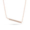 diamond pave double bar delicate pendant necklace, in white diamonds and rose gold <span class='visuallyhidden'>Call, text 323-404-2959 for shopping help.</span>
