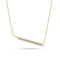 diamond pave double bar delicate pendant necklace, in white diamonds and yellow gold <span class='visuallyhidden'>Call, text 323-404-2959 for shopping help.</span>