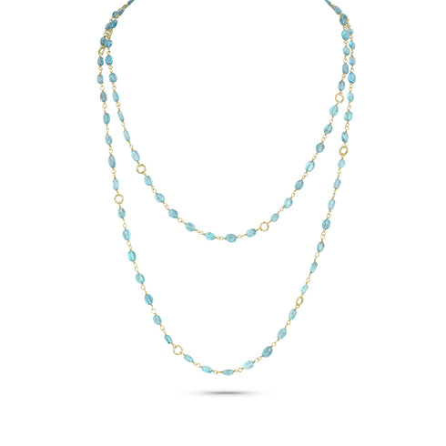 apatitle and yellow gold gemstone long necklace <span class='visuallyhidden'>Call, text 323-404-2959 for shopping help.</span>