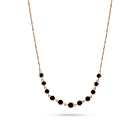 Dominique Cohen diamond bezel bar layering choker, 16 inch, in black diamonds and 18k rose gold <span class='visuallyhidden'>Call, text 323-404-2959 for shopping help.</span>