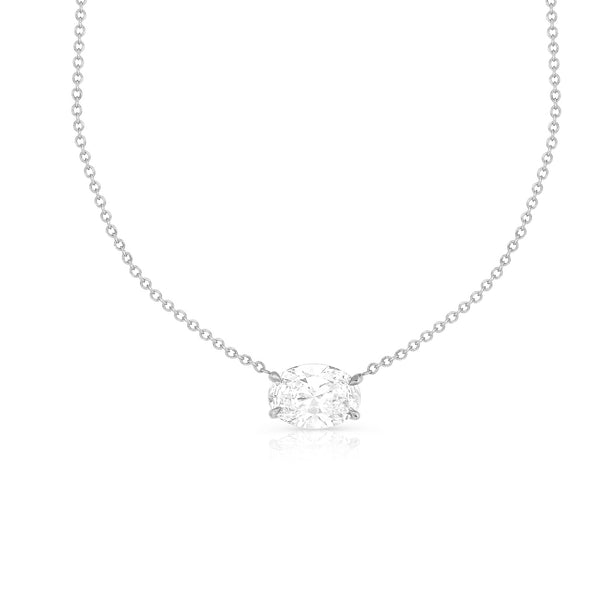 east-west oval diamond choker<br>in white ag diamond paired with white gold <span class='visuallyhidden'>Call, text 323-404-2959 for shopping help.</span>